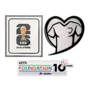Kit Patches Copa do Mundo 2026 Qualifiers Play With Heart & FOUNDATION