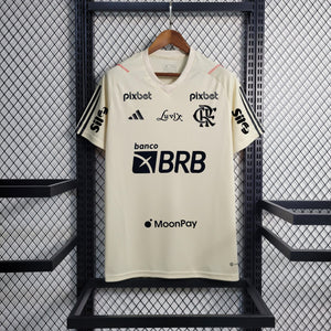 Camisa Flamengo Treino Branca + Patrocínios 23/24 - Versão Torcedor - Boutique do Boleiro