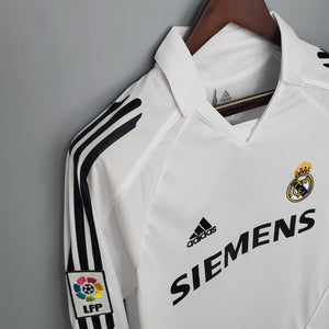 Camisa Real Madrid Titular 05/06 - Versão Retro Manga Comprida - Boutique do Boleiro