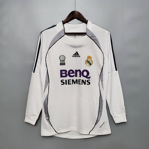 Camisa Real Madrid Titular 06/07 - Versão Retro Manga Comprida - Boutique do Boleiro