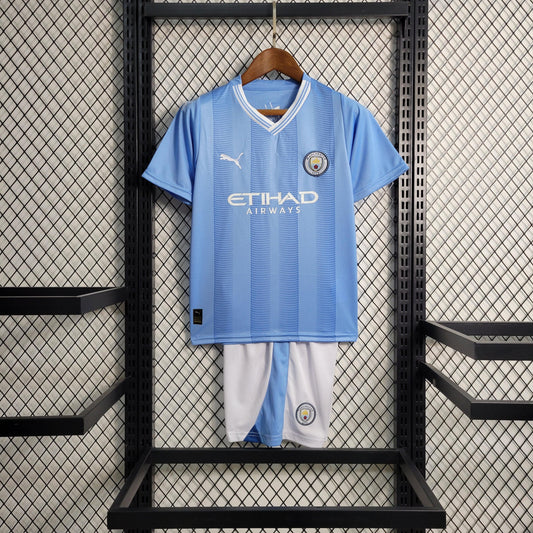 Kit Infantil Manchester City Titular 23/24 - Boutique do Boleiro