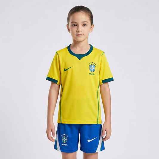 Kit Infantil Feminino Brasil Titular 26/27 - Copa do Mundo