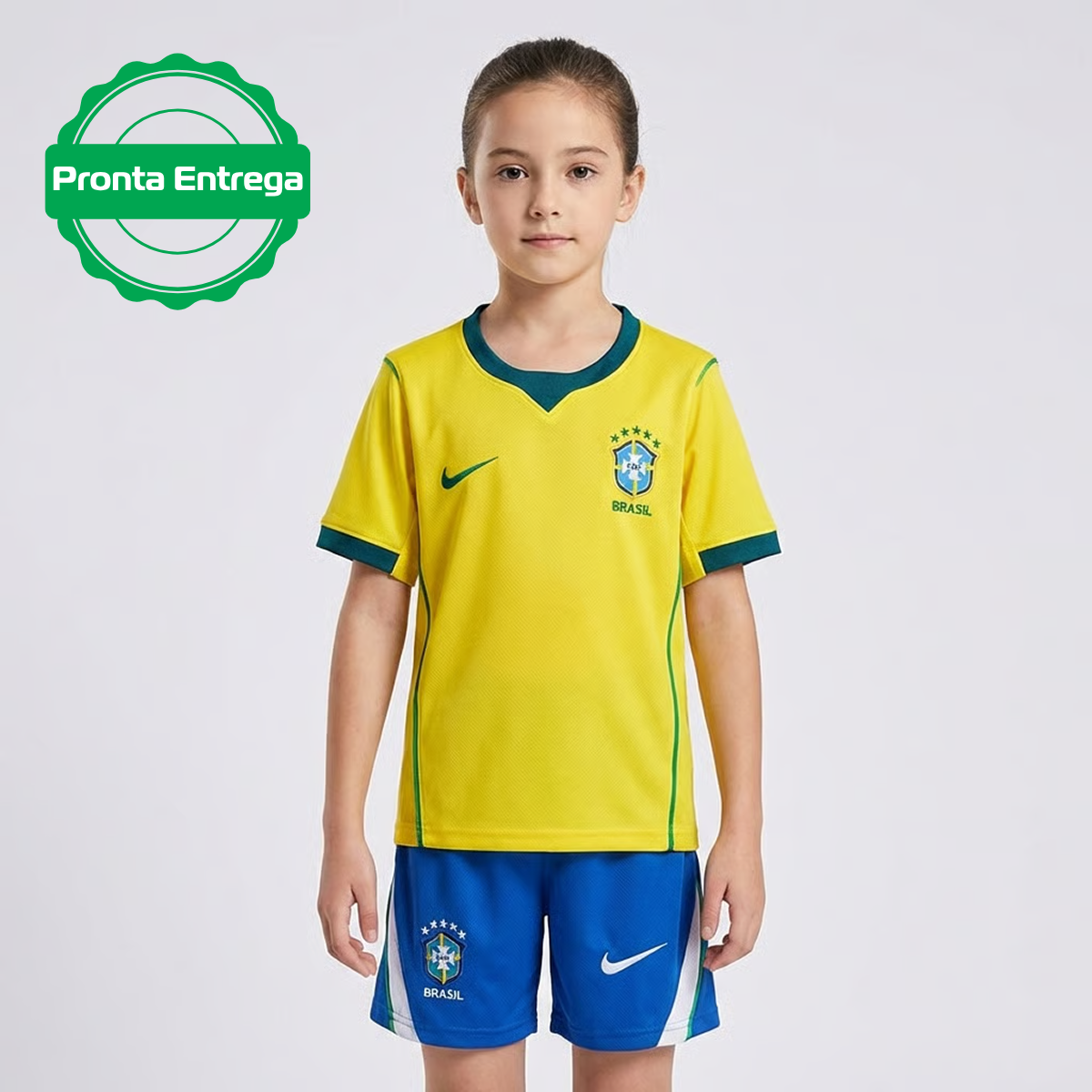 Kit Infantil Feminino Brasil Titular 26/27 - PRONTA ENTREGA