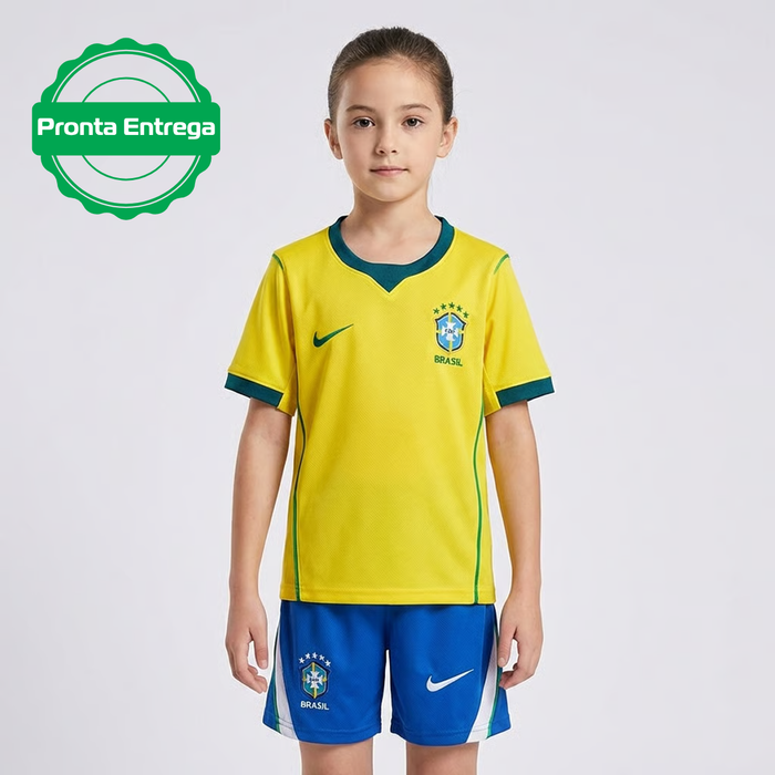 Kit Infantil Feminino Brasil Titular 26/27 - PRONTA ENTREGA
