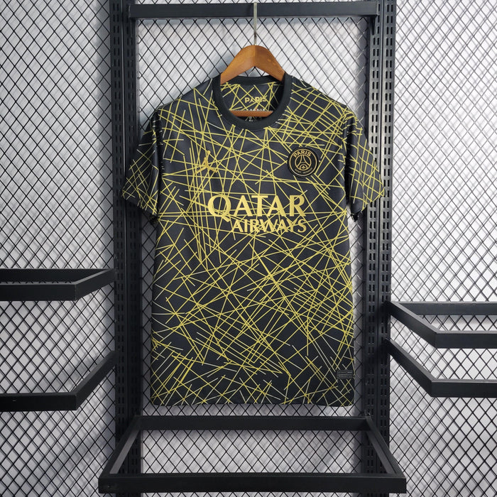 Camisa PSG Treino Preta e Dourada 22/23 - Versão Torcedor