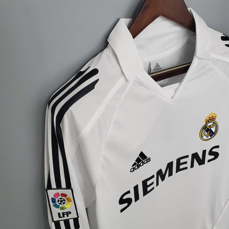 Camisa Real Madrid Titular 05/06 - Versão Retro Manga Comprida - Boutique do Boleiro