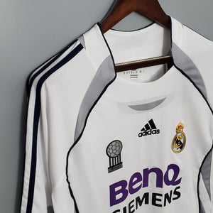 Camisa Real Madrid Titular 06/07 - Versão Retro Manga Comprida - Boutique do Boleiro