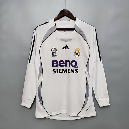 Camisa Real Madrid Titular 06/07 - Versão Retro Manga Comprida - Boutique do Boleiro