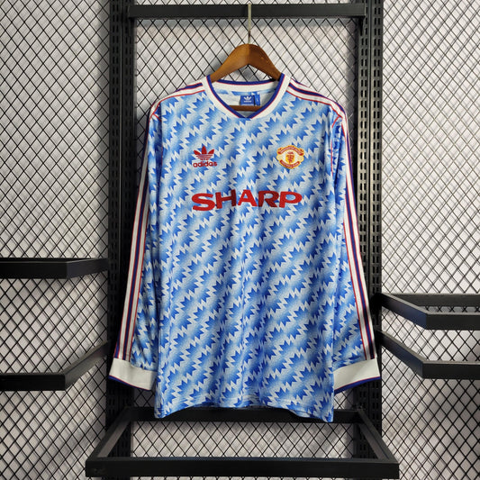 Camisa Manchester United Reserva 90/92 - Versão Retro Manga Comprida - Boutique do Boleiro